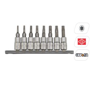 Rico 8 Parça 1/4 Lokmalı Delikli Torx Uç Lokma Takımı - 007-Rc7024