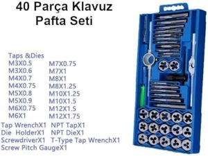 Rico 40 Parça Metrik Kılavuz Ve Pafta Seti Diş Açma Tamir - 005-Rc3240