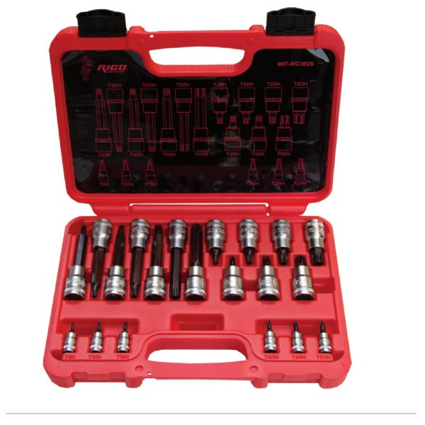 Rico 20 Parça 1/4-1/2 Lokmalı Delikli Torx Lokma Takımı Seti