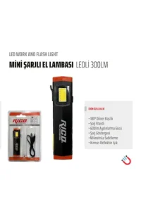 Rico Mini Şarjlı Mıknatıslı Led Lamba 300 Lümen - 013-Rc0032