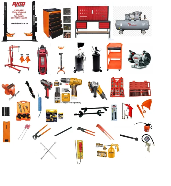 Rico 294 Parça Oto Servis Ekipmanları Kurulum Paketi