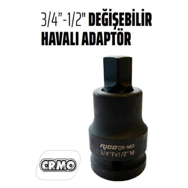 Rico 3/4-1/2 Dönüştürücü Adaptör Lokma Değişken Uçlu - 022- Rc4115