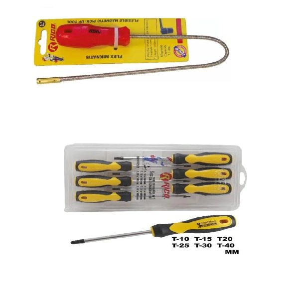 Rico Torx Tornavida Seti Takımı 6 Parça Inçe Mıknatıs - Tff001