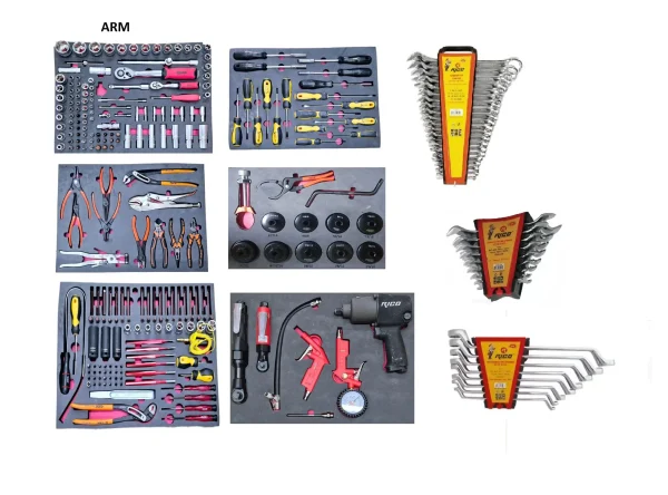 ARM  Rico 280 Parça Dolu Takım Arabası Kurulum Paketi içi