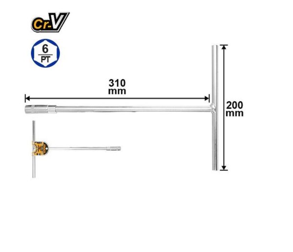 ingco T-Saplı Lokma Anahtarı 12mm