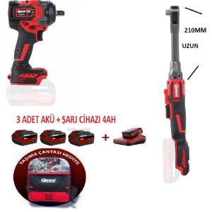 Arm Şarjlı 2'Li Set 1/2 1100Nm Somun Sökme 1/2 Şarjlı Cırcır 4Ah
