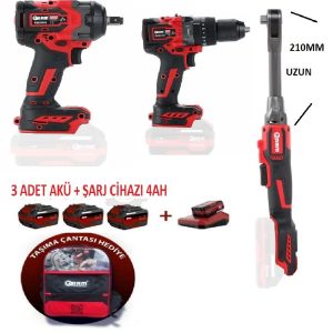 Arm Şarjlı Set 1/2 1100Nm Somun Sökme Şarjlı Cırcır Matkap 4Ah