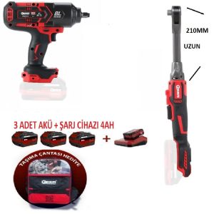 Arm Şarjlı 2'Li Set 1/2 1800Nm Somun Sökme 1/2 Şarjlı Cırcır 4Ah