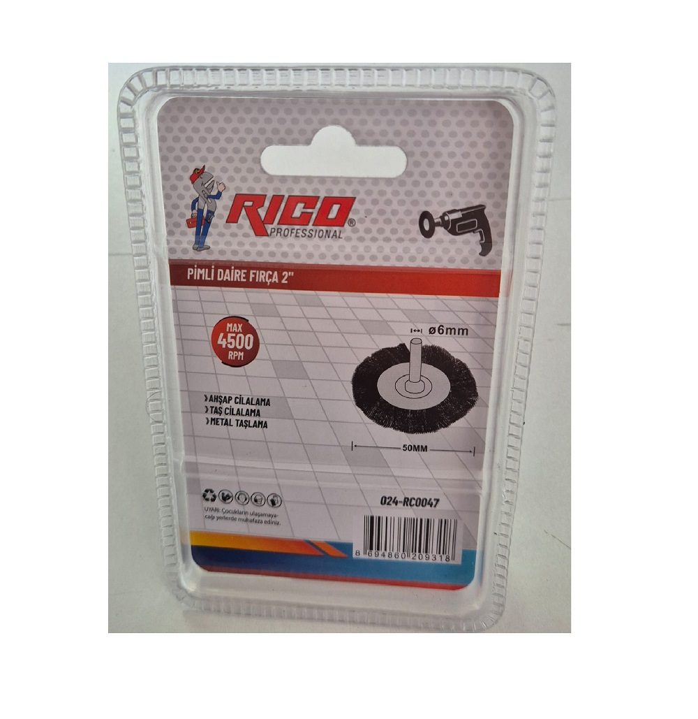 Rico Pimli Daire Tel Fırça 50Mm - 024-Rc0047 Rico Pimli Daire Tel Fırça 50Mm - 024-Rc0047
