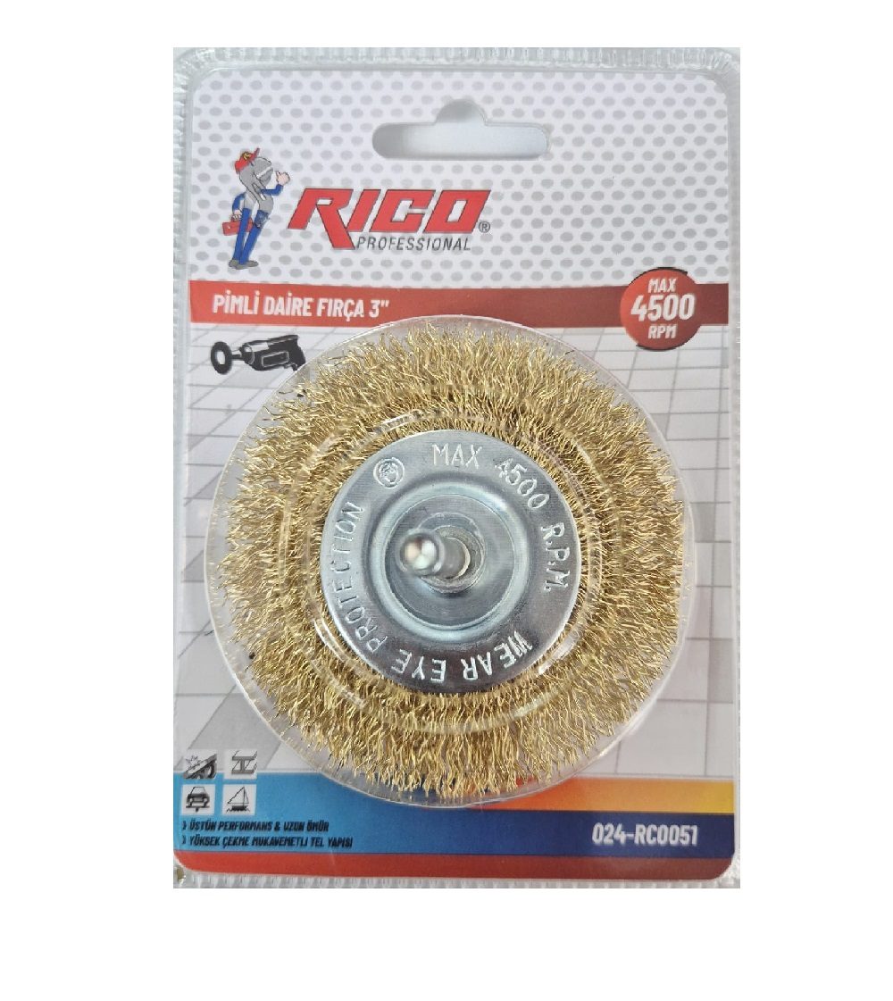 Rico 3” Pimli Daire Fırça 75Mm - 024-Rc0051 Rico 3” Pimli Daire Fırça 75Mm