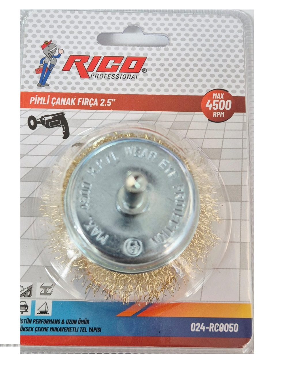 Rico Pimli Çanak Fırça 63Mm - 024-Rc0050 Rico Pimli Çanak Fırça 63Mm