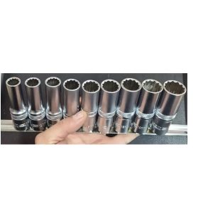 Arm 1/2 Uzun Derin Yıldız Lokma Takımı 12 Köşe Cr-V 9 Parça