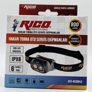 Rico 013-RC0042 Şarjlı LED Kafa Lambası 800 Lümen