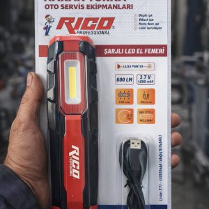 Rico 600 Lümen Şarjlı Mıknatıslı Led Lamba Işıldak Fener